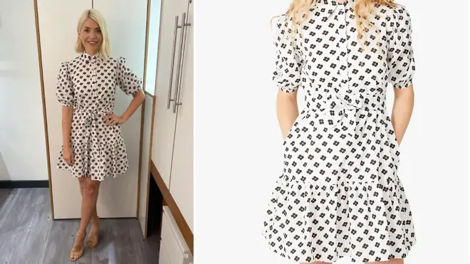 Holly Willoughby is wearing a dress from Kate Spade