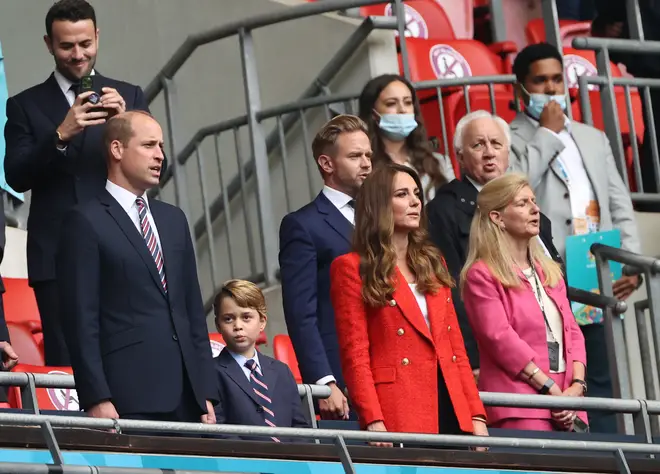 Prince George didn't look too impressed while the crowd sang the national anthem