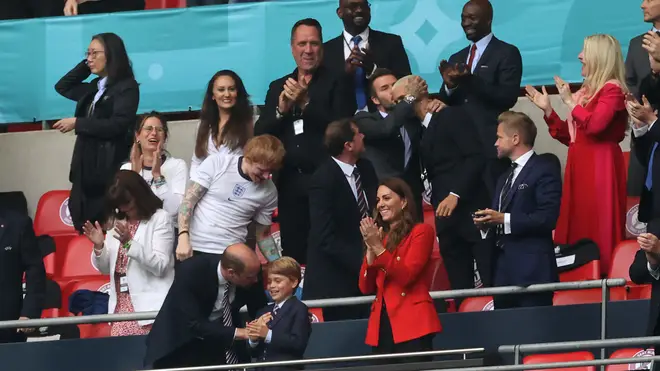The royals celebrated England's win when the match ended
