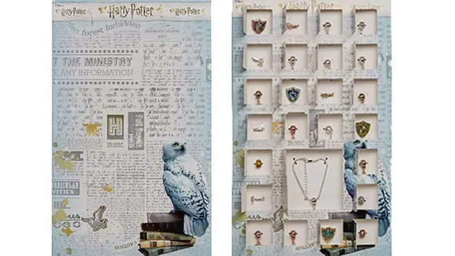 Behind 24 doors are some magical charms that are collected to make a Harry Potter charm bracelet