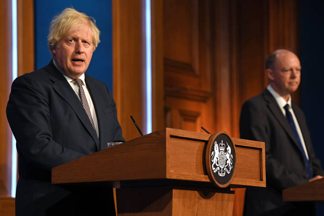 Chris Whitty spoke alongside Boris Johnson at yesterday's press conference