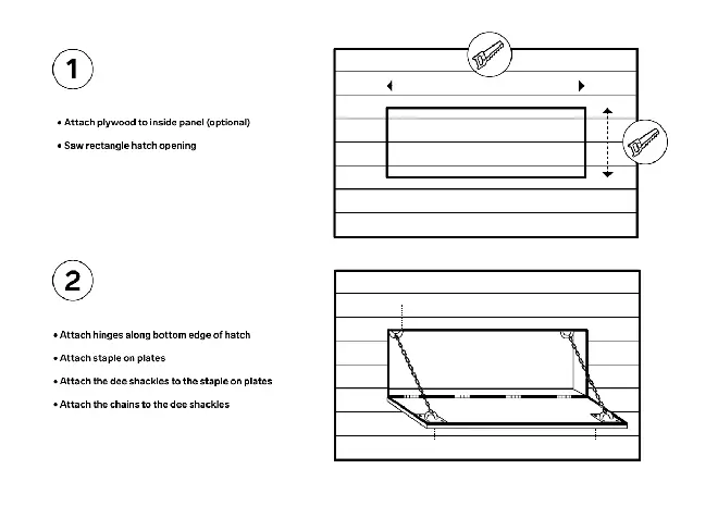 The first steps is to saw open a hatch