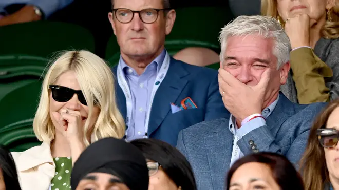 Holly and Phil sat next to one another at Wimbledon on Friday, but have to continue to distance while on This Morning