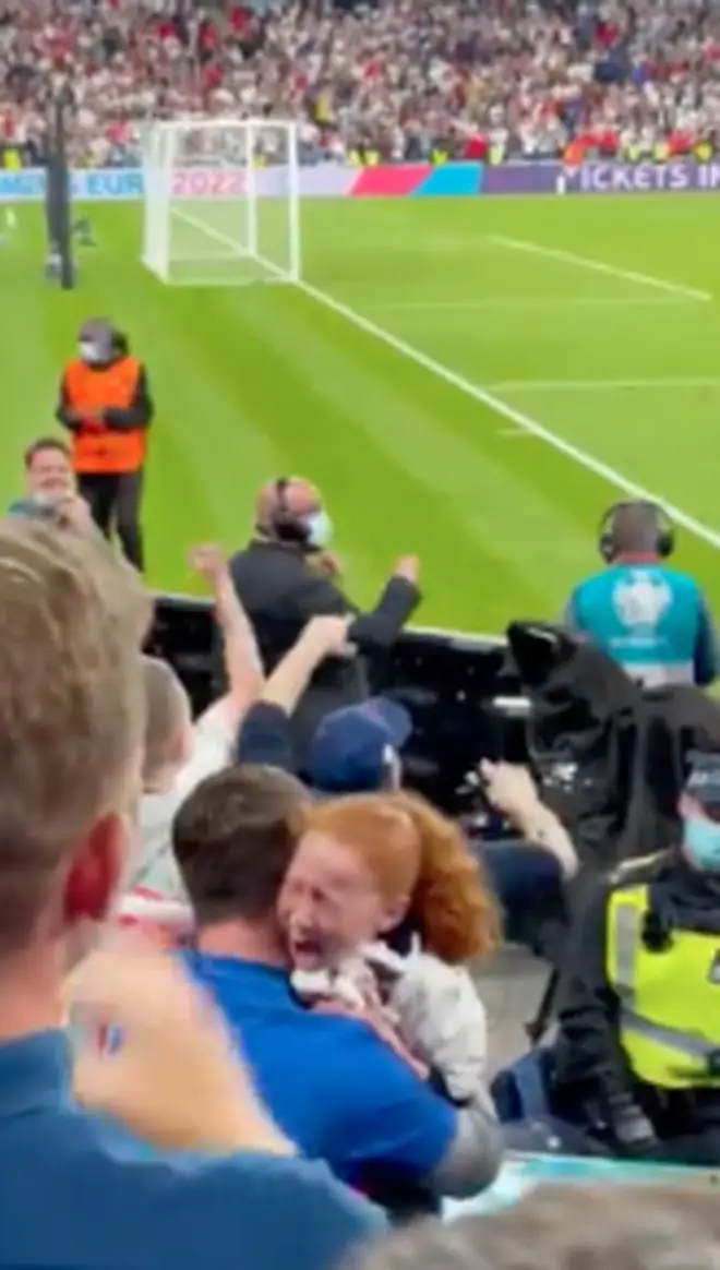 The little girl screamed as Mount handed her his football shirt shortly after winning to Denmark