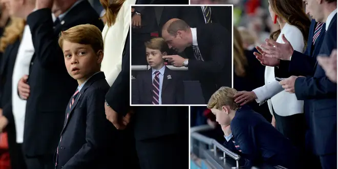 Prince George was seen looking sad after England's defeat last night