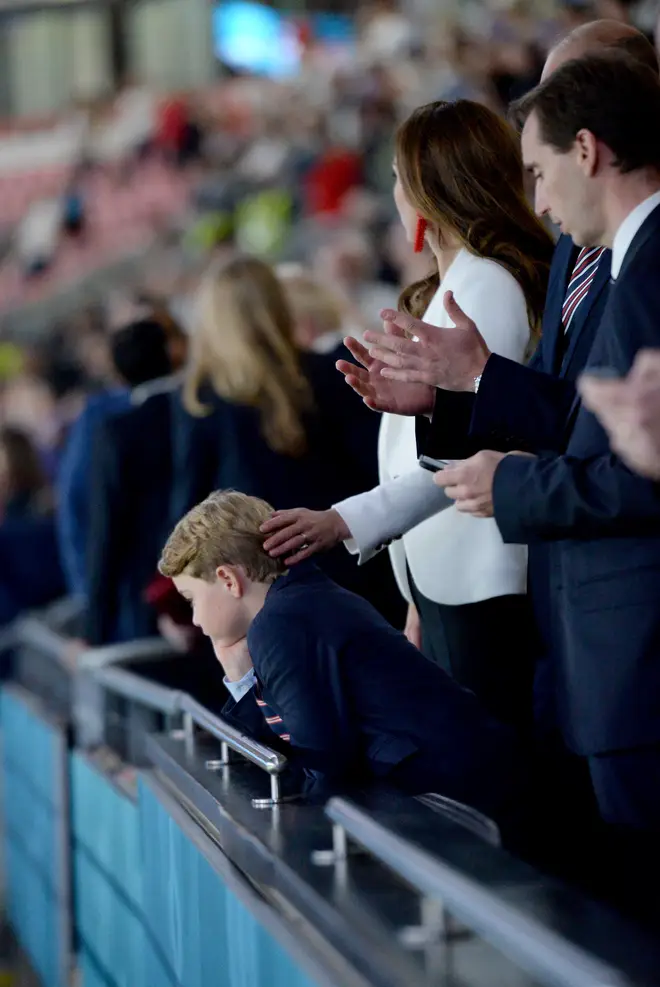 Prince George was comforted by Kate Middleton after England's defeat