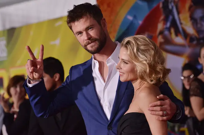 Chris Hemsworth and his wife Elsa Pataky at the Thor: Ragnarok premiere in LA, 2017