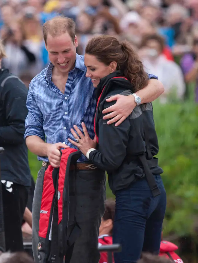 William and Kate share a sweet embrace during a royal trip to Canada