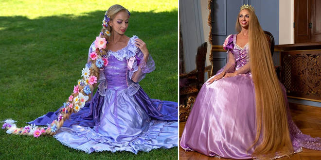 Real-life Rapunzel' shows off two-metre-long hair in incredible Disney  shoot - Heart
