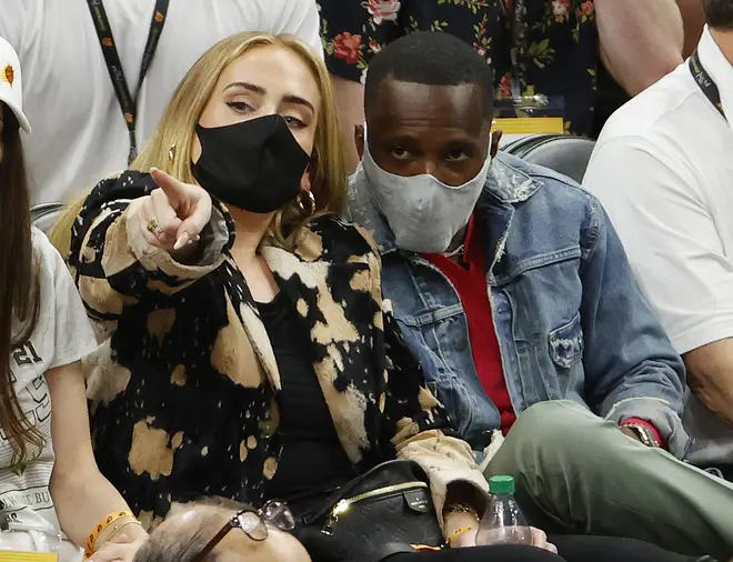 Adele was with sports agent Rich Paul, who she is rumoured to be datingh