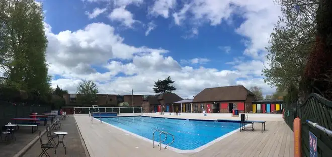 This lido is in Hampshire and has lots of space for sunbathing