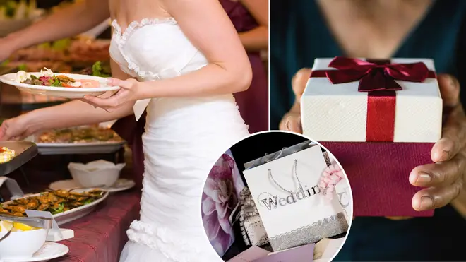 A couple have offered wedding guests better food depending on the price of their gift