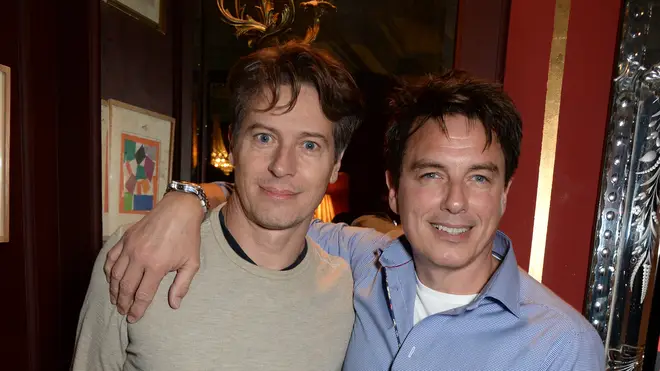John Barrowman and Scott Gill at the opening of 'Chicago' in London