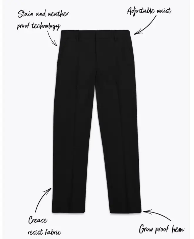 The school trousers have a built in hem which can be let down as your child grows