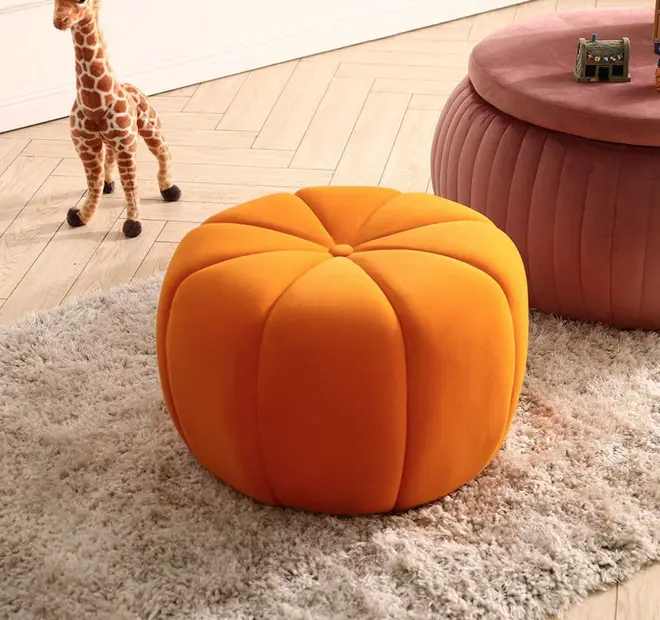 INMOZATA - Orange pumpkin ottoman