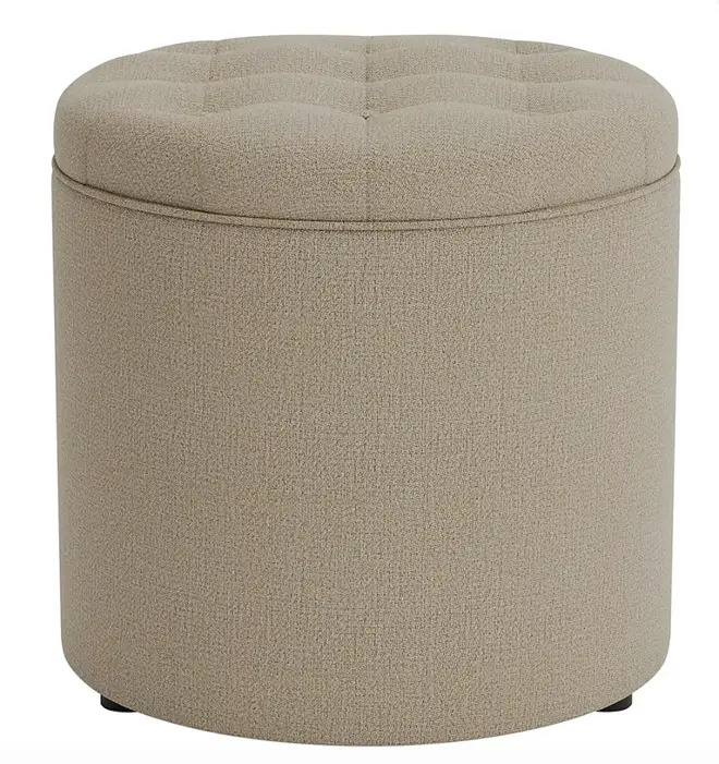 Dunelm - Oswald faux wool round storage foot stool