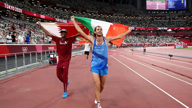 Gianmarco Tamberi and Mutaz Essa Barshim were happy to share in the honour of winning gold at the 2021 Tokyo Olympics