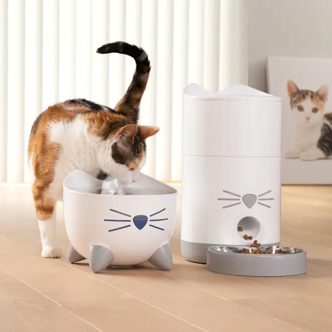 This cute water fountain will provide kitty with plenty of refreshing water all day