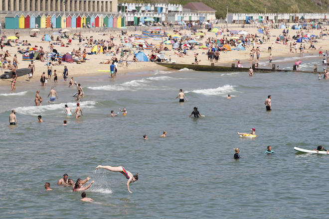 Boscombe Beach is often very busy in the summer months