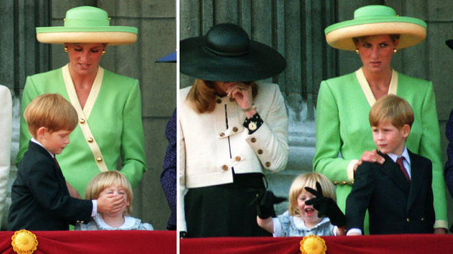 Princess Diana can be seen scolding Harry after he starts bothering Princess Beatrice