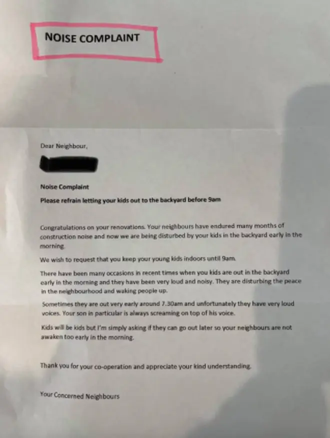 The mum posted a picture of the letter online in order to receive some advice on how to handle the situation