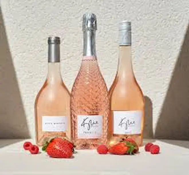 Kylie's Rose Prosecco (centre) is great for enjoying in a bubble bath, or with pals on a night out
