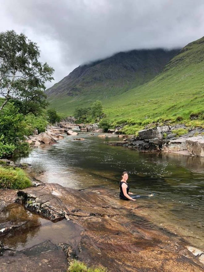 The couple were out wild swimming in the north of Scotland