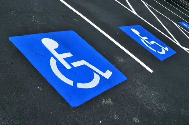 Stock image - disabled parking bay sign