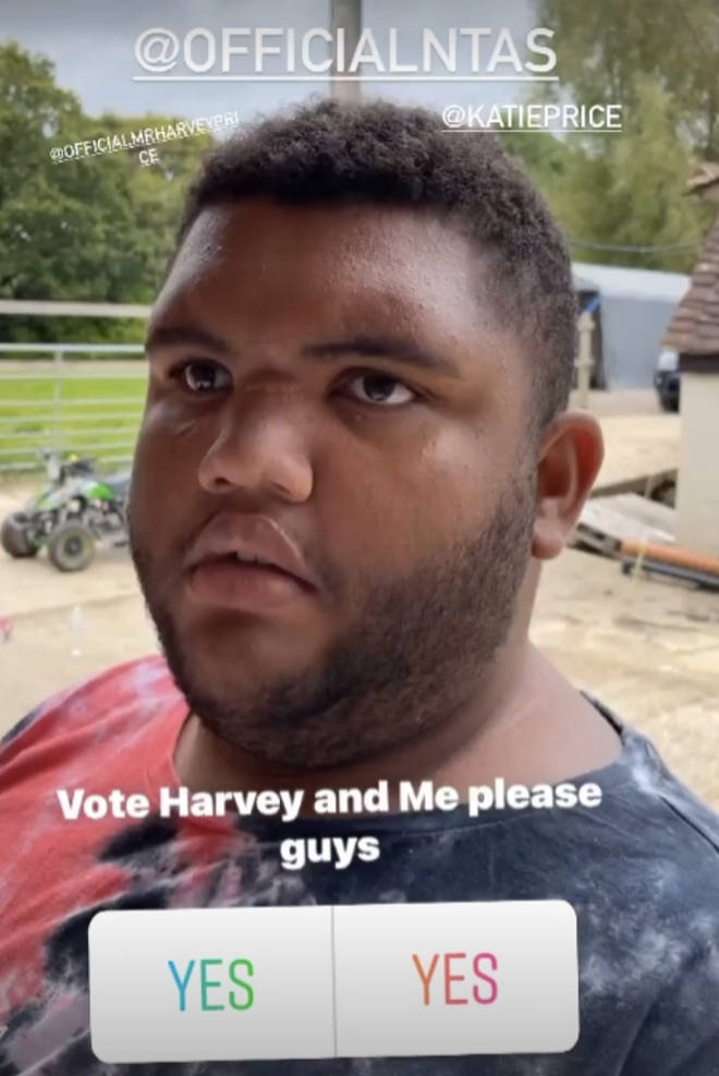 Harvey asked fans to vote for him in a sweet video