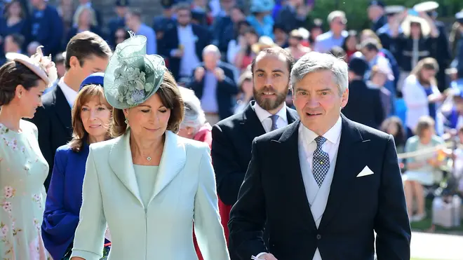 Carole and Michael Middleton attend the wedding of Prince Harry and Meghan Markle