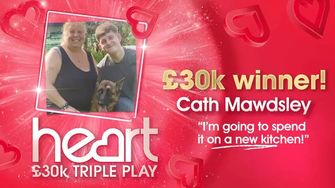 Cath was with her dog and son when she won £30,000