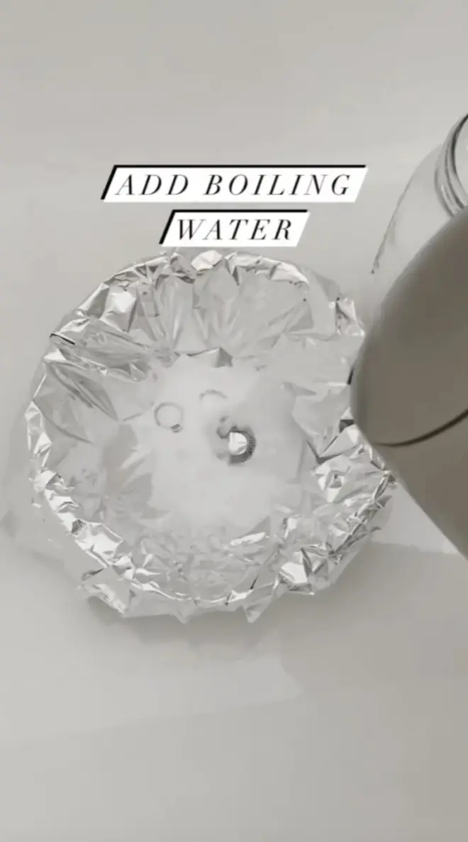 All you need to do is add boiling water to the jewellery and bicarbonate of soda