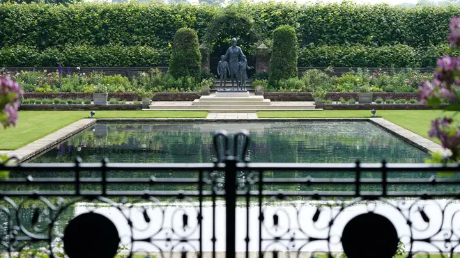 The Princess Diana statue has been placed in the Sunken Gardens at Kensington Palace