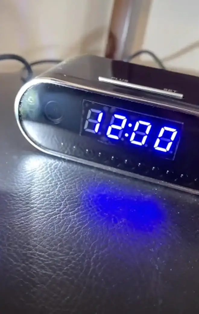 He revealed how easy it is to not spot a hidden camera in an alarm lock like this