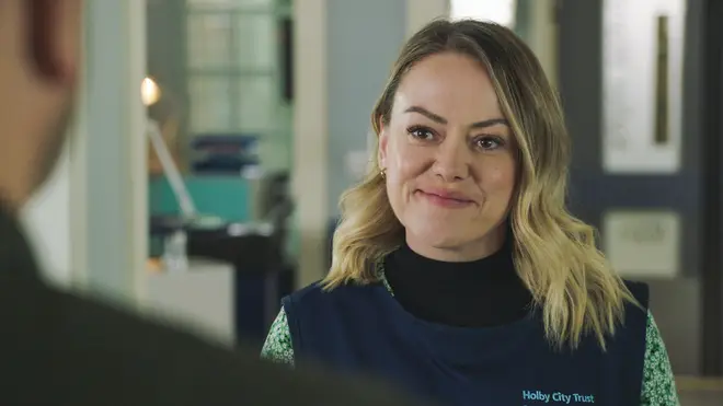 Sian reese-Williams stares in Holby City