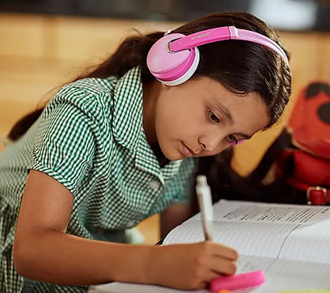 The wireless headphones are great for remote learning and watching videos on their tablets