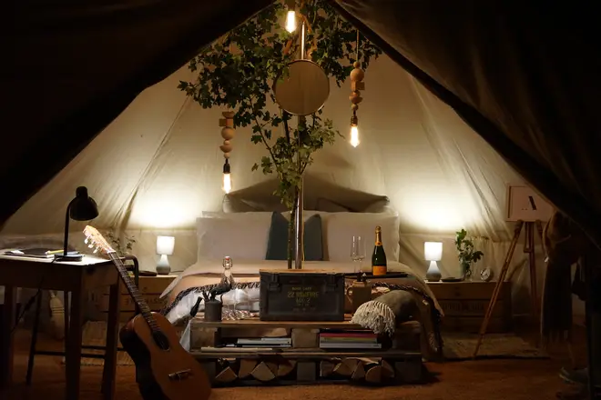Marston Park's accommodation is a collection of spacious and beautifully decorated bell tents, all dotted along the edge of the river