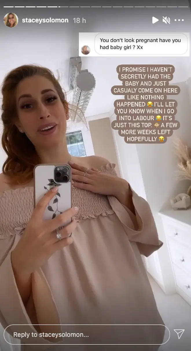 Stacey Solomon revealed she is still pregnant