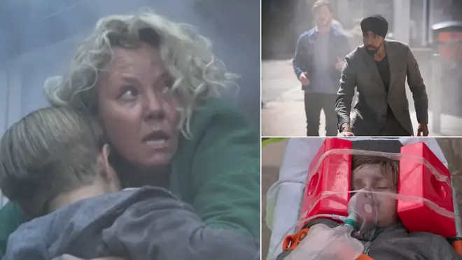 A fire ripped through EastEnders last night