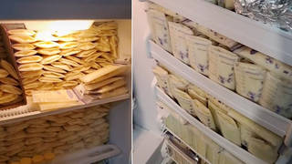 A mum has filled her entire freezer with breast milk