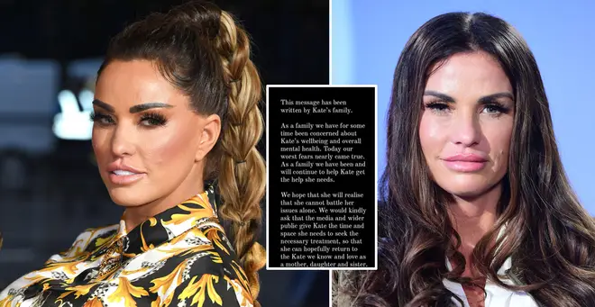 Katie Price's family issued a statement on Instagram