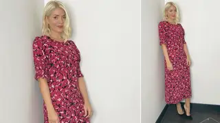 Holly Willoughby is wearing a pink dress from Nobody's Child