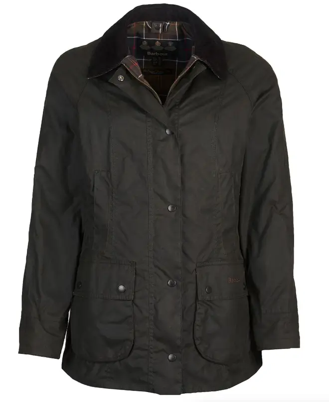 Holly finished her look off with the Barbour Classic Beadnell Wax Jacket