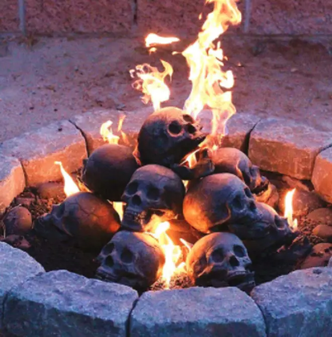 If you purchase the hollow skulls, you'll get the effect of flames coming out of the mouth and eye sockets