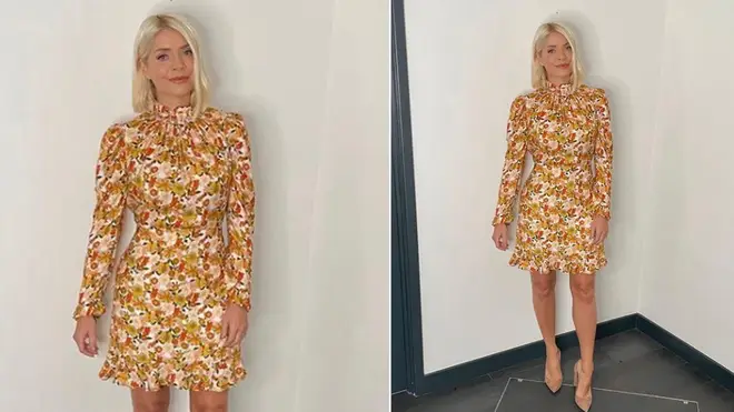 Holly Willoughby is wearing a dress from Sandro Paris