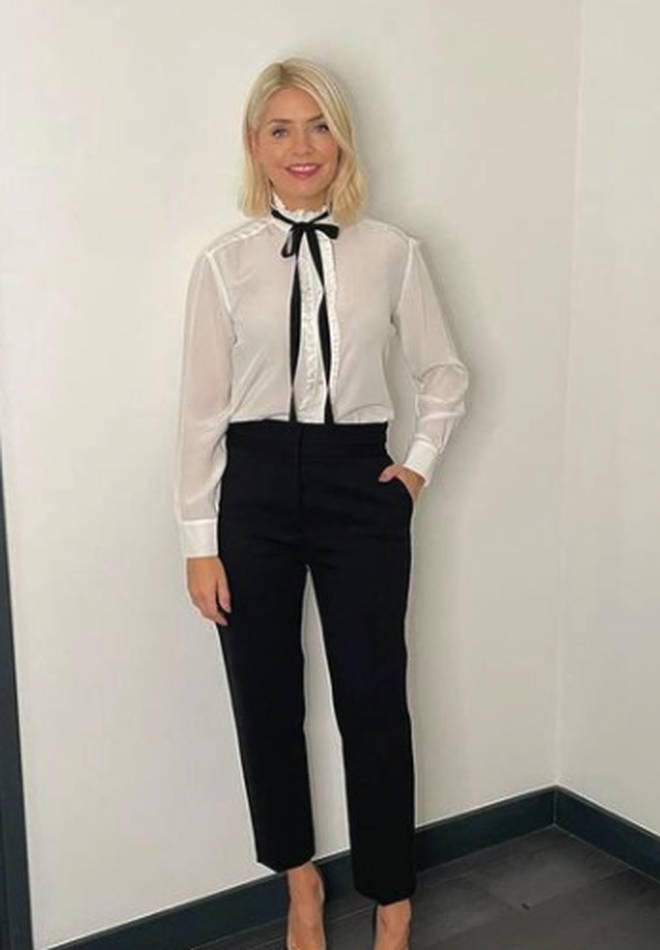 Holly Willoughby is wearing an outfit from Sandro Paris