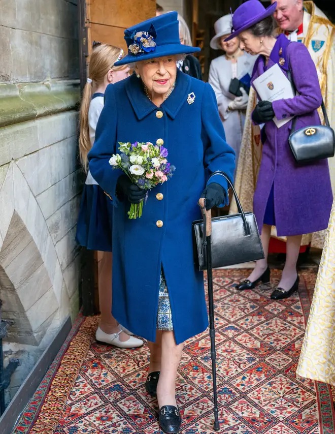 The Queen used a walking stick during the event at Westminster Abbey
