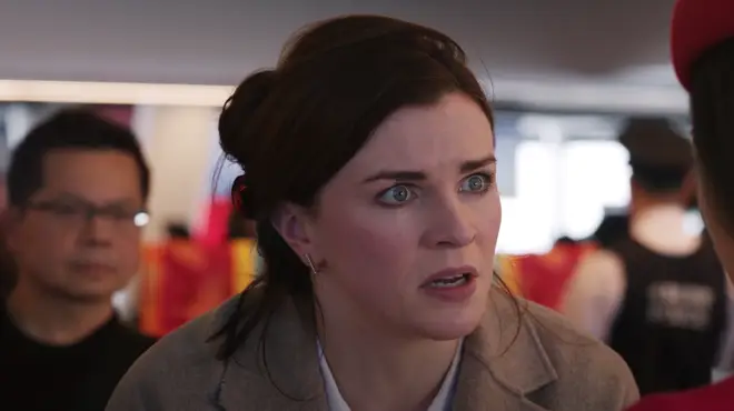 Aisling Bea plays Max's mother, Carol, who is desperately trying to get back to her son