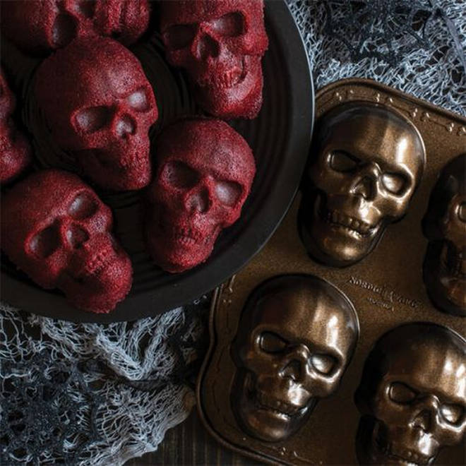 This mould makes six skull-shaped cakes at a time - perfect for getting the kids to decorate