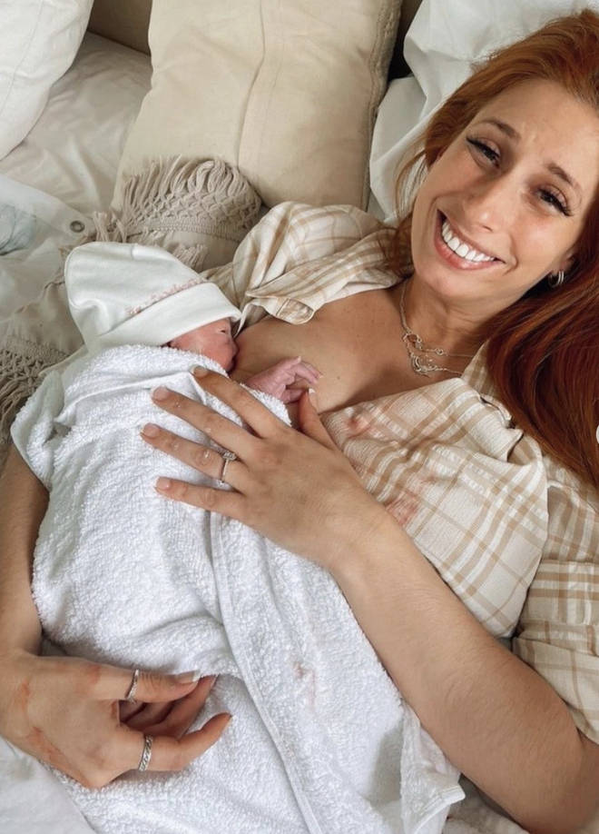 Stacey welcomed baby Rosie on her 32nd birthday